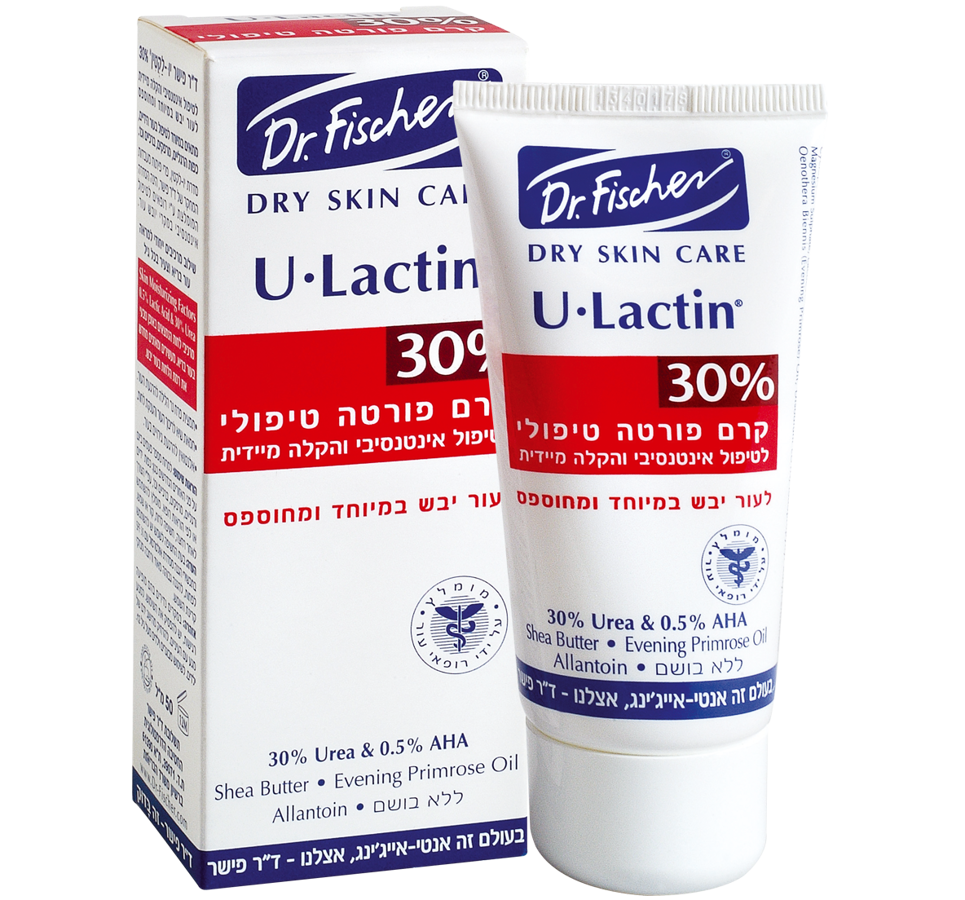 U-lactin gydomasis kūno kremas itin sausai, suragėjusiai odai su 30% urea ir pieno rūgštimi, 50 ml  